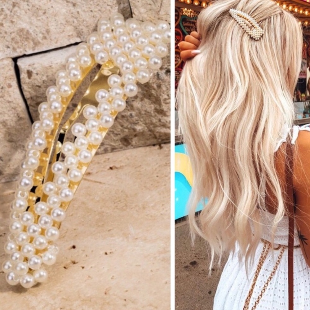 Open Ivory Faux Pearl Hair Clip